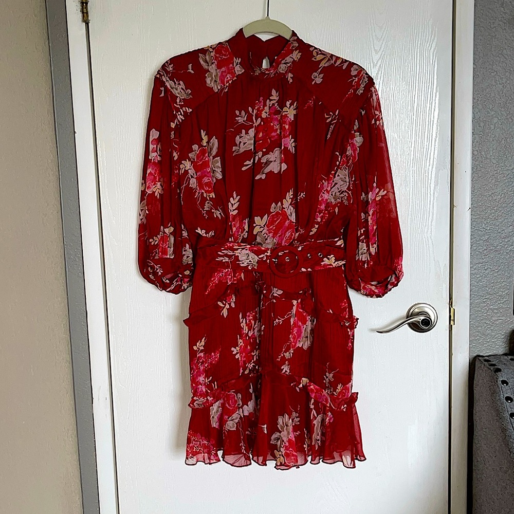 ASOS red floral mini dress